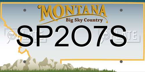 SP2O7S Montana License Plate