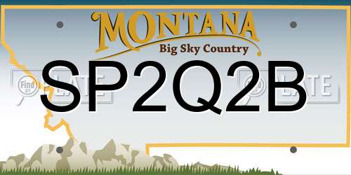 SP2Q2B Montana License Plate