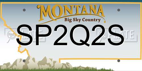 SP2Q2S Montana License Plate