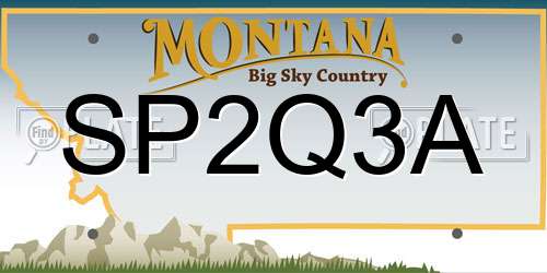 SP2Q3A Montana License Plate
