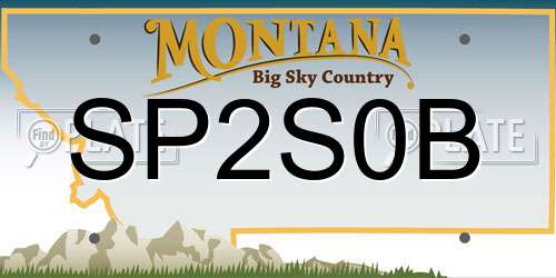 SP2S0B Montana License Plate