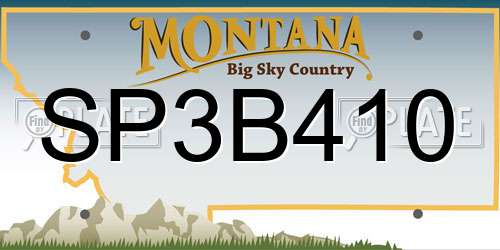 SP3B410 Montana License Plate