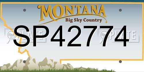 SP42774 Montana License Plate