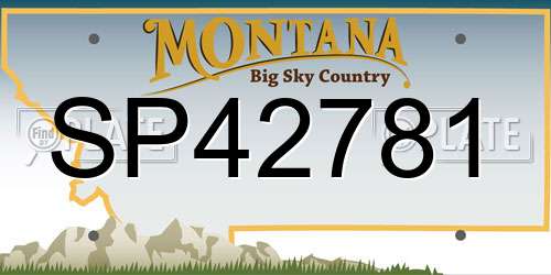 SP42781 Montana License Plate