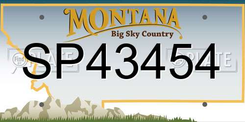 SP43454 Montana License Plate