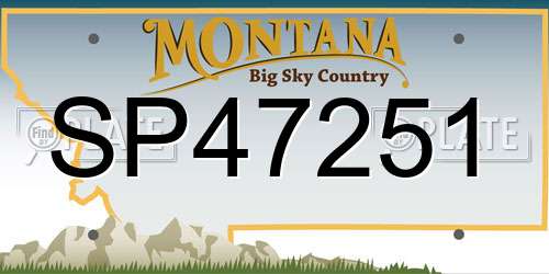 SP47251 Montana License Plate