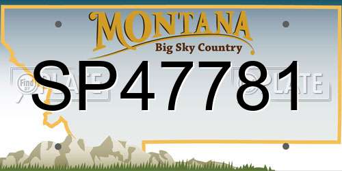 SP47781 Montana License Plate