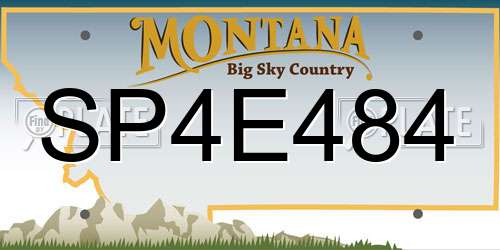 SP4E484 Montana License Plate