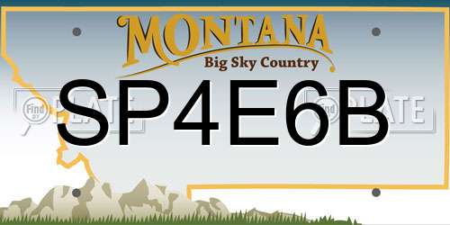 SP4E6B Montana License Plate