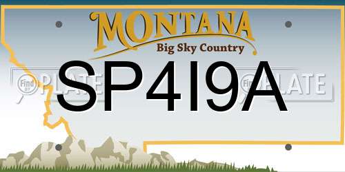 SP4I9A Montana License Plate