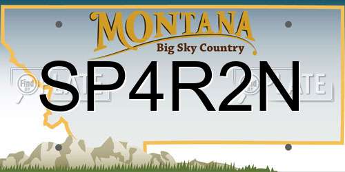 SP4R2N Montana License Plate