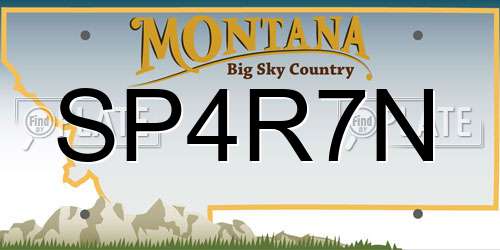 SP4R7N Montana License Plate