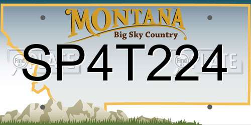 SP4T224 Montana License Plate