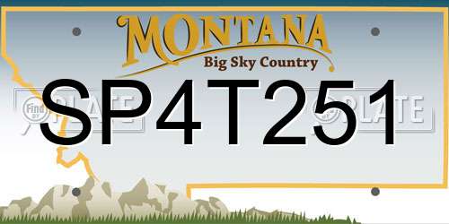 SP4T251 Montana License Plate