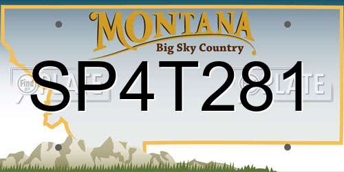 SP4T281 Montana License Plate