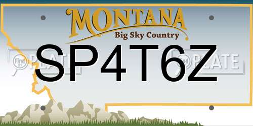 SP4T6Z Montana License Plate