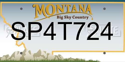 SP4T724 Montana License Plate