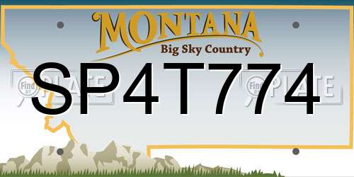 SP4T774 Montana License Plate