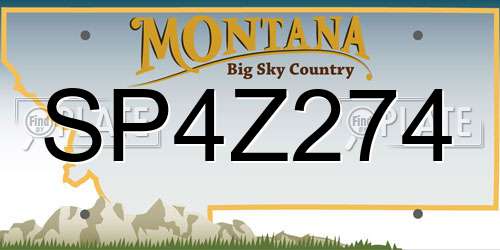 SP4Z274 Montana License Plate