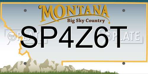 SP4Z6T Montana License Plate