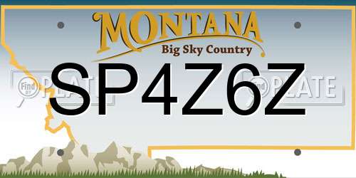 SP4Z6Z Montana License Plate