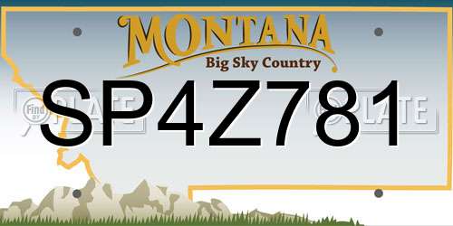 SP4Z781 Montana License Plate