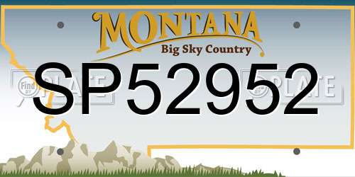 SP52952 Montana License Plate