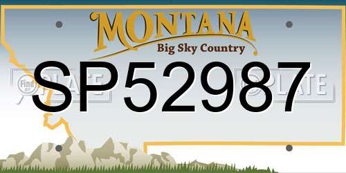 SP52987 Montana License Plate