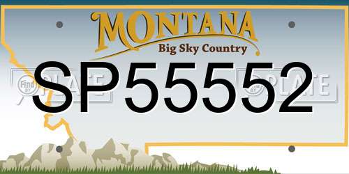 SP55552 Montana License Plate