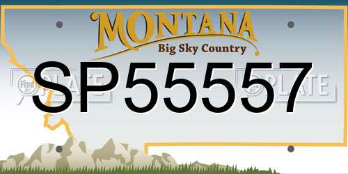SP55557 Montana License Plate