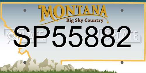 SP55882 Montana License Plate