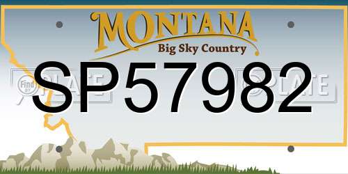 SP57982 Montana License Plate