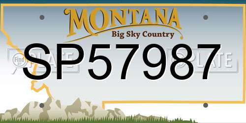 SP57987 Montana License Plate