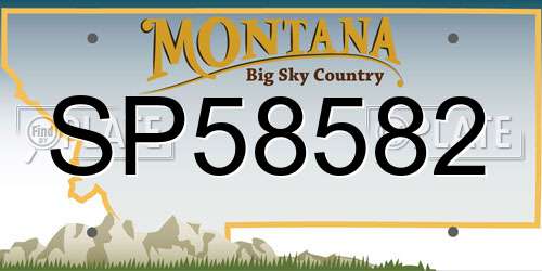 SP58582 Montana License Plate