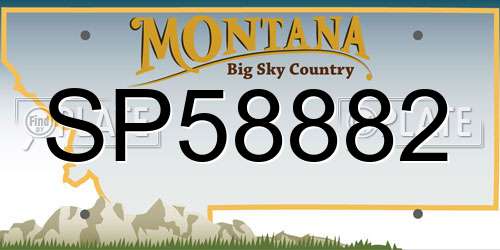 SP58882 Montana License Plate