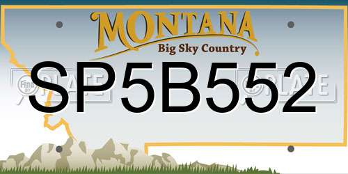 SP5B552 Montana License Plate