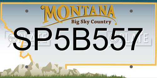 SP5B557 Montana License Plate