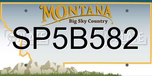 SP5B582 Montana License Plate