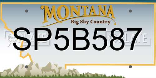 SP5B587 Montana License Plate