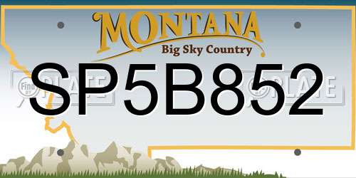 SP5B852 Montana License Plate
