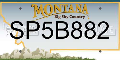 SP5B882 Montana License Plate