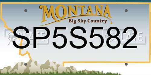 SP5S582 Montana License Plate