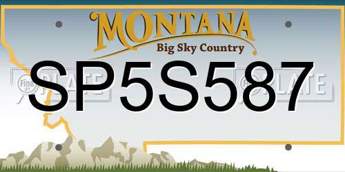 SP5S587 Montana License Plate