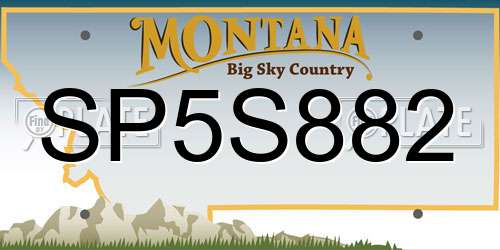 SP5S882 Montana License Plate