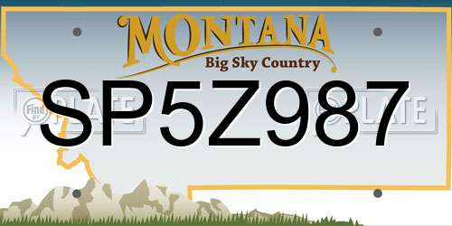 SP5Z987 Montana License Plate
