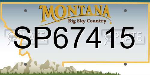 SP67415 Montana License Plate