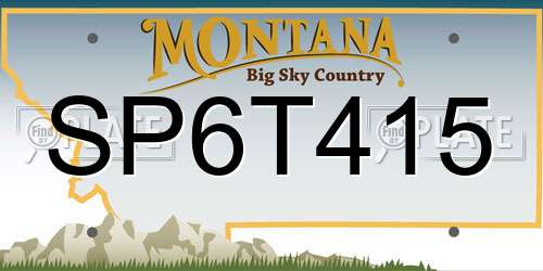 SP6T415 Montana License Plate