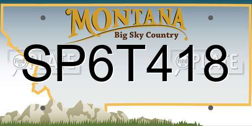 SP6T418 Montana License Plate