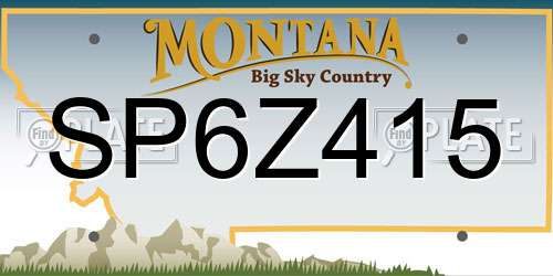 SP6Z415 Montana License Plate
