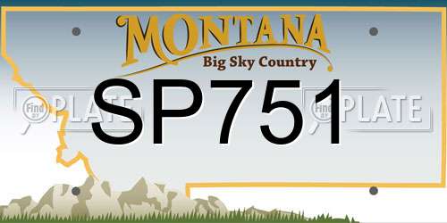 SP751 Montana License Plate